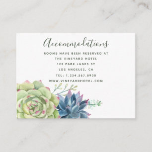 Vattenfärgsaktus Succulents Bröllop-logi Tilläggskort