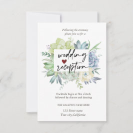 Vattenfärgsaktus,Succulents Dots Reception Inbjudningar