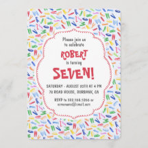 Vattenfärgsalfabet anpassningsbar barns födelsedag