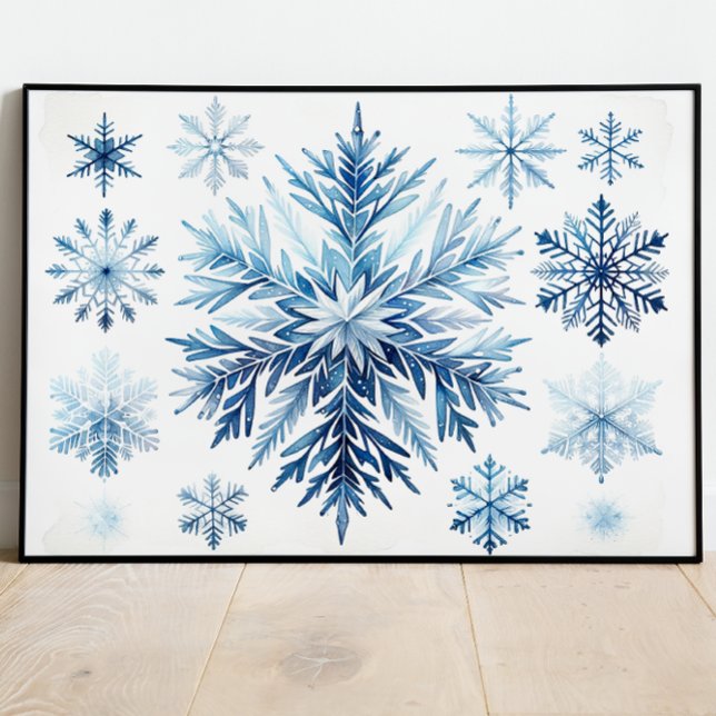 Vattenfärgsamling för snöflingor poster (Skapare uppladdad)