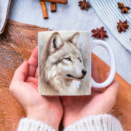 Vattenfärgsande Varg - Mystical Wildlife Kaffemugg