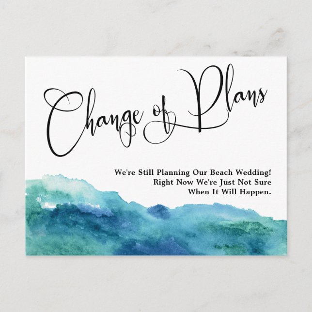 Vattenfärgsändring av planer som skjutits upp Bröl Vykort (Framsida)