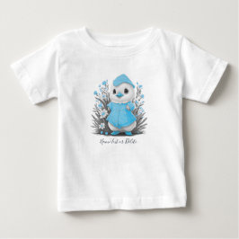 Vattenfärgsanka Blå blommor Baby T-shirt