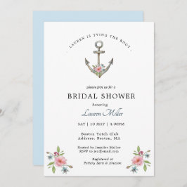 Vattenfärgsankare Inbjudningskort för möhippan