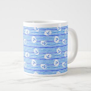 Vattenfärgsankare Mönster 1 Jumbo Mugg