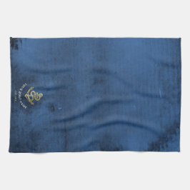 Vattenfärgsankare Nautical Add Boat Namn Navy Blue Kökshandduk