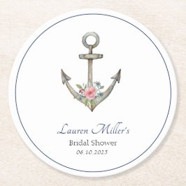 Vattenfärgsankarpunkt Nautisk Möhippa Underlägg Papper Rund