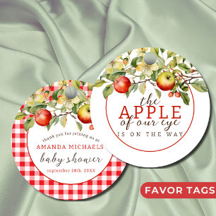 Vattenfärgsäpple från vår ögonfallsbabydusch gåvor etiketter