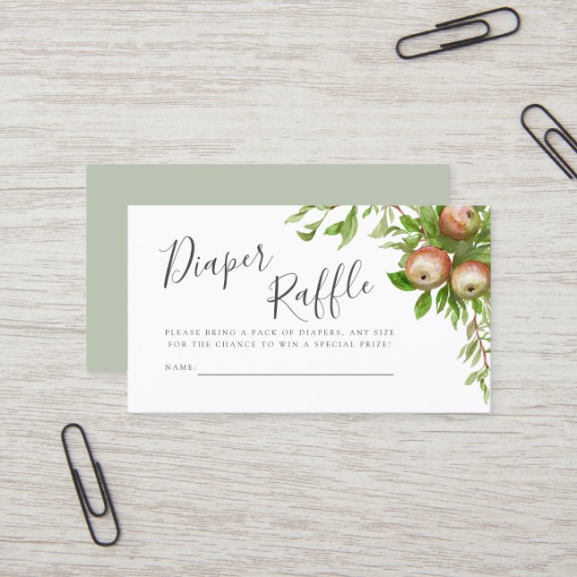 vattenfärgsäpplen, blöjkort visitkort (Fram/Back In Situ)