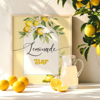 Vattenfärgsår Lemonade Pub födelsedag Poster