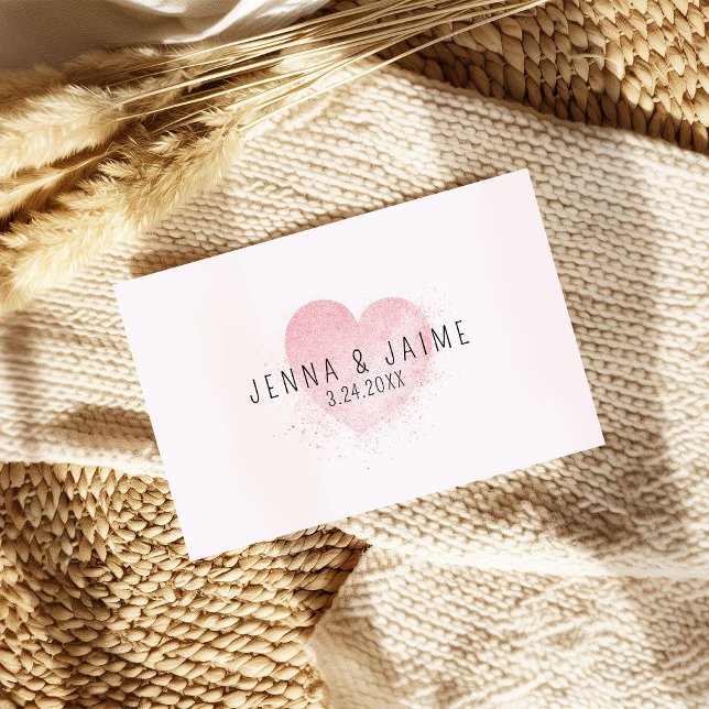 Vattenfärgsår Rosa Heart-årsdag eller Bröllop Kort (Skapare uppladdad)