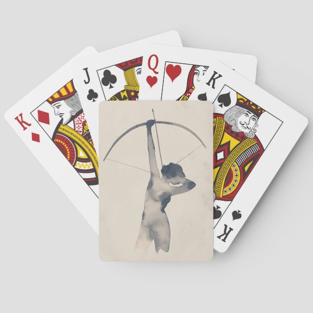 Vattenfärgsarkölös Casinokort (Baksidan)