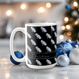 Vattenfärgsarktisk räv jul, Mönster Anpassning Kaffemugg