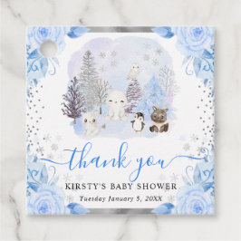 Vattenfärgsarktiska djur, Blommigt, babyskor Gåvor Etiketter