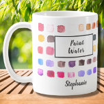 Vattenfärgsartist Namn Paint Vatten Färgfläckig Kaffemugg<br><div class="desc">Mugg har en färgstark vattenfärg mönster. Ord Paint Vatten läggs till, och en version av Not Paint Vatten finns också i min butik. Perfekt för en artist eller någon som gillar målning. Anpassa den med ditt namn eller monogram. När vi skapar vår teckning hittar du inte den här bilden från...</div>
