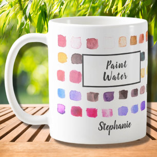 Vattenfärgsartist Namn Paint Vatten Färgfläckig Kaffemugg