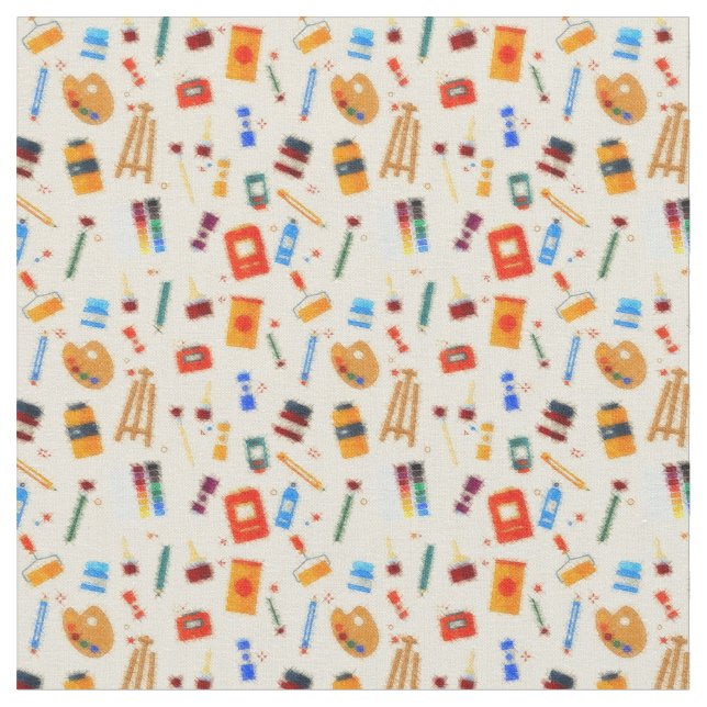 Vattenfärgsartister Verktyg Mönster Tyg (Närbild)