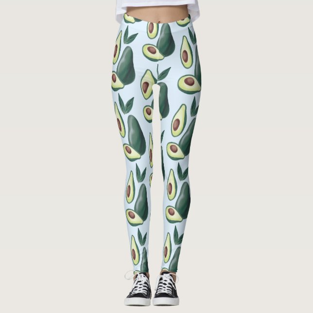 vattenfärgsavokado leggings (Framsida)