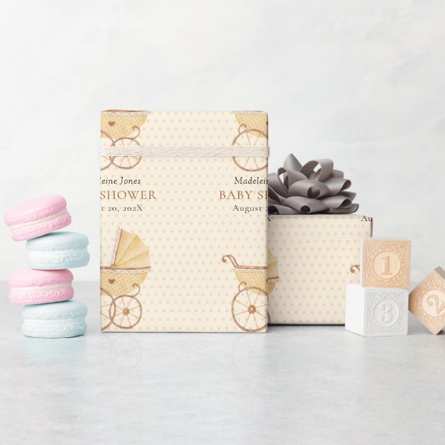 Vattenfärgsbabyskal Papper insvällning Presentpapper (Baby Shower)