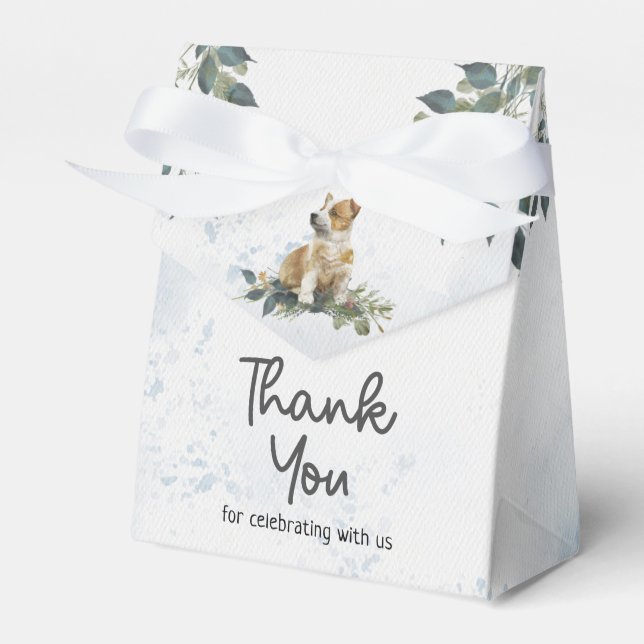 Vattenfärgsbabyskor Corgi Puppy Presentaskar (Framsidan Sidan)