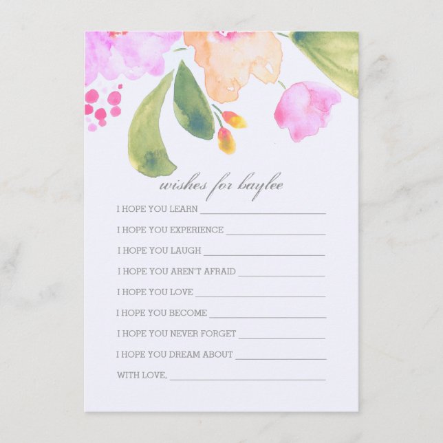 Vattenfärgsbabyskor för överordnat kort (Framsida)