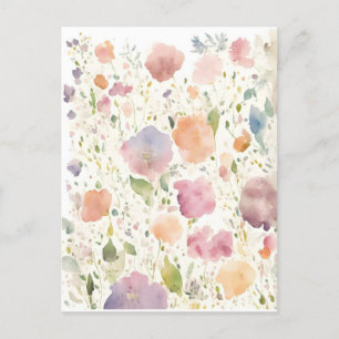 Vattenfärgsbakgrund Flower-bakgrund Vykort