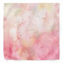 Vattenfärgsbakgrund för Blommigt Rosa Bandana
