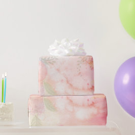 Vattenfärgsbakgrund för Blommigt Rosa  Presentpapper