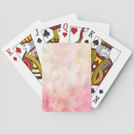 Vattenfärgsbakgrund för Blommigt Rosa  Spelkort