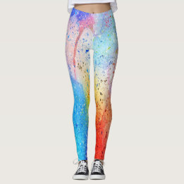 vattenfärgsbalkar av abstrakt mönster leggings