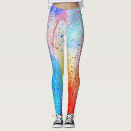 vattenfärgsbalkar av abstrakt mönster leggings