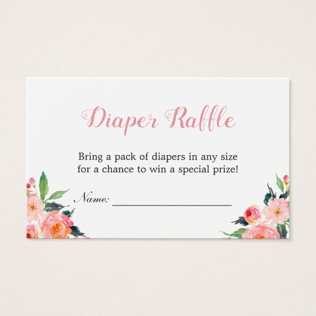 Vattenfärgsbarn, Blommigt för babykläder, blöjor R Visitkort (Framsida)