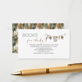 Vattenfärgsbarn, liten jägare, babydusch bokar för tilläggskort