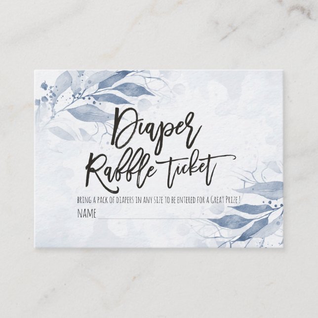 Vattenfärgsbarn Löv Babykläder, blöjor Raffle Bilj Tilläggskort (Framsida)