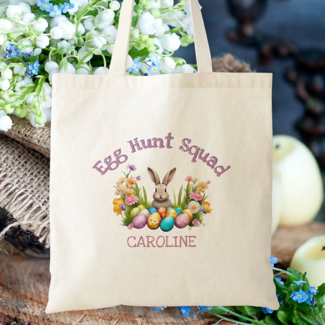 Vattenfärgsbarn Påskhare Egg Hunt Kids Tygkasse (Skapare uppladdad)