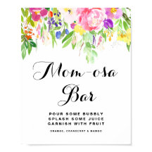 Vattenfärgsbarn Vår blommor Baby Shower Mamma-osa