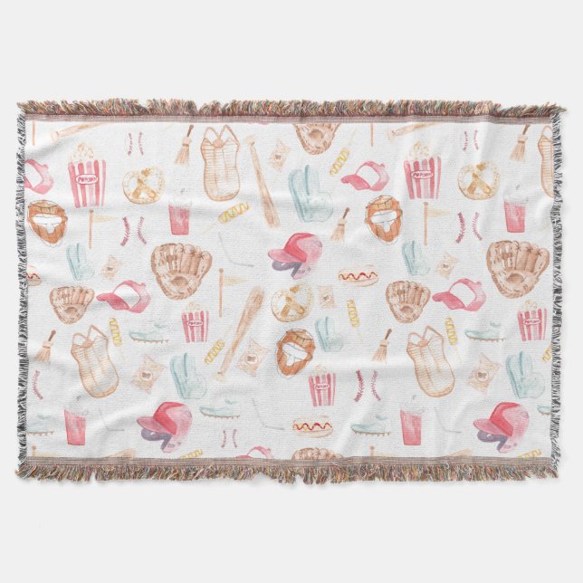 Vattenfärgsbaseball Filt (Framsidan)