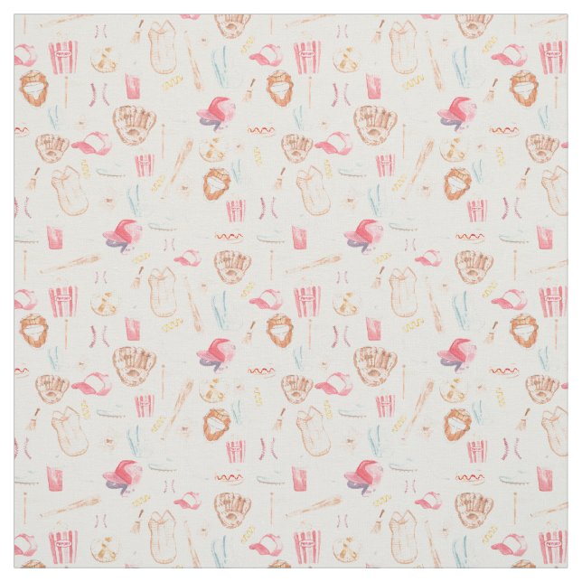 Vattenfärgsbaseball Tyg (Provkarta)