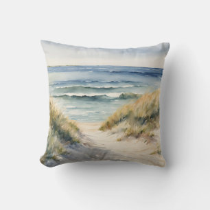 VattenfärgsBeach Scene Ocean Waterscape Kudde