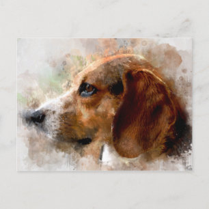 Vattenfärgsbeagle, Hund Vykort