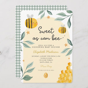 VattenfärgsBee Honung Sweet Baby Shower Inbjudningar