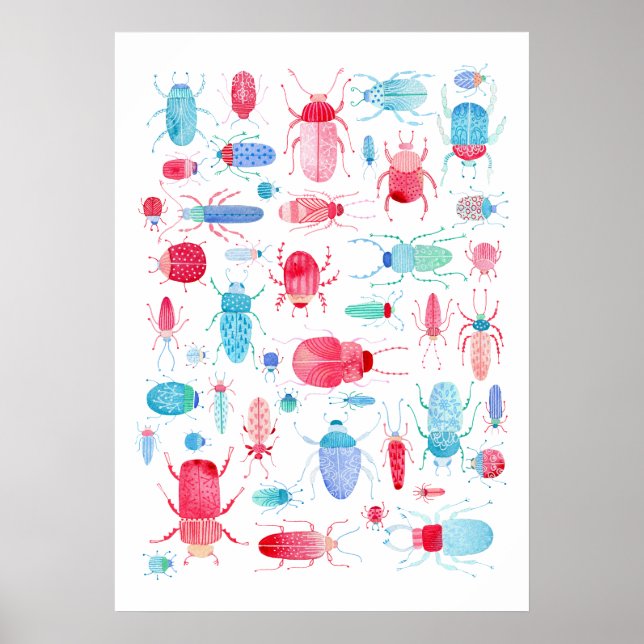 Vattenfärgsbeetle Poster (Framsidan)