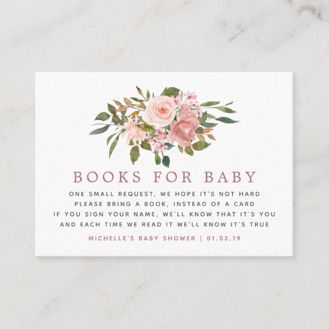 Vattenfärgsbegäran  blommigt och Ro Guld Bok Tilläggskort (Framsida)