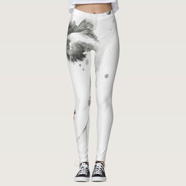 Vattenfärgsbeläggning: Illustration av kvinnlig Po Leggings (Framsida)
