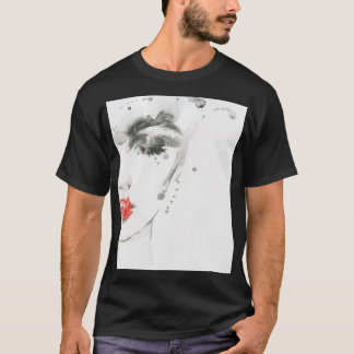 Vattenfärgsbeläggning: Illustration av kvinnlig Po T Shirt