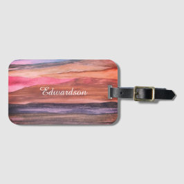 Vattenfärgsberg Intervall liggande liggande skript Bagagebricka