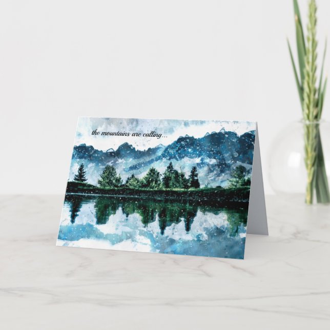 Vattenfärgsberg Kort (Framsida)