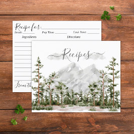 Vattenfärgsberg- och skogsmottagarkort