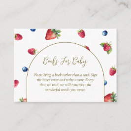 Vattenfärgsberry Sweet Baby Shower Bokar för Baby Tilläggskort