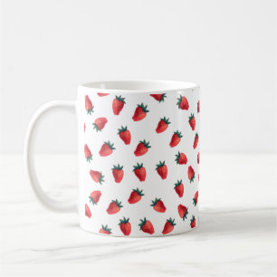 Vattenfärgsbeständig mönster med jordgubbar kaffemugg